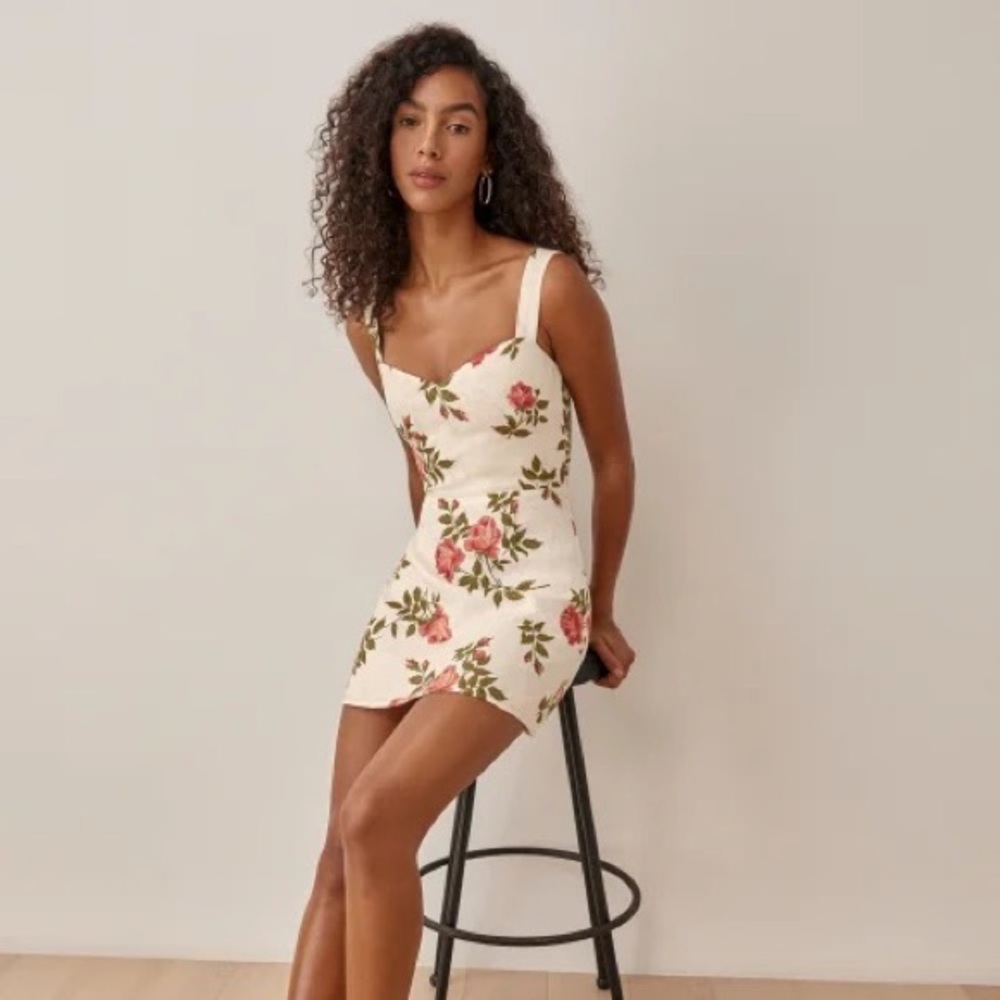 Miso linen dress in Jolie print